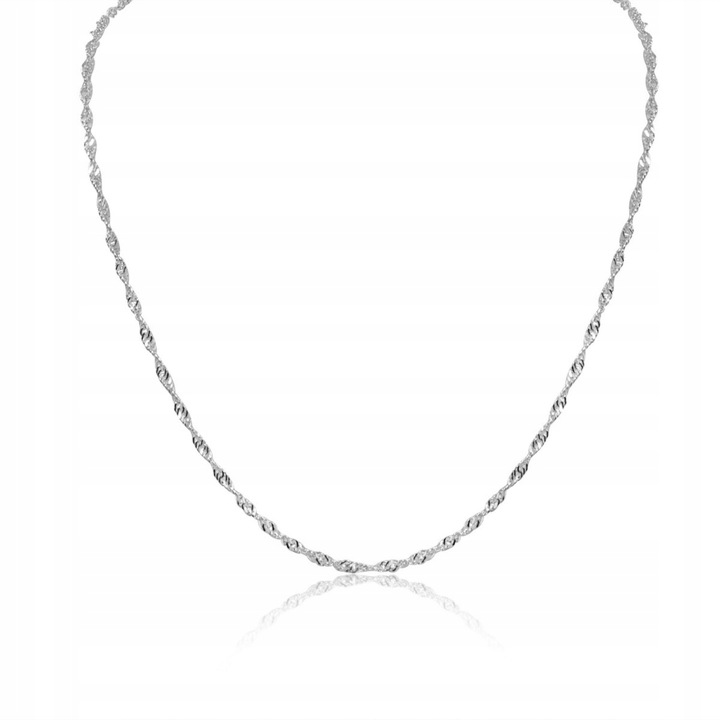 Łańcuszek srebro pr. 925 Naszyjnik Damski Srebrny SINGAPUR 50 cm x 2 mm