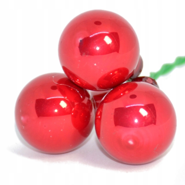 Bombki szklane drucik czerwień świąteczna 2cm/ 144