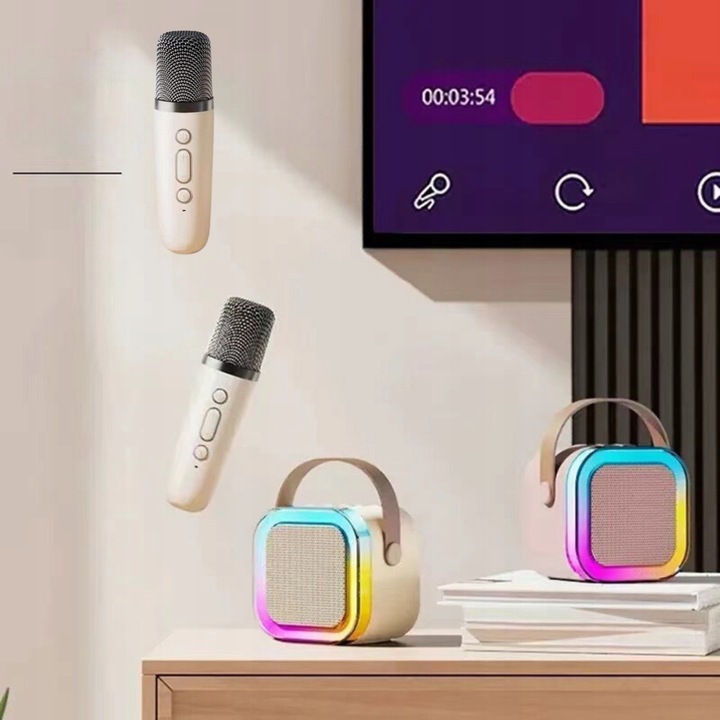 Bezprzewodowy Zestaw Do Karaoke Dla Dzieci Bluetooth Głośnik + 2 mikrofony
