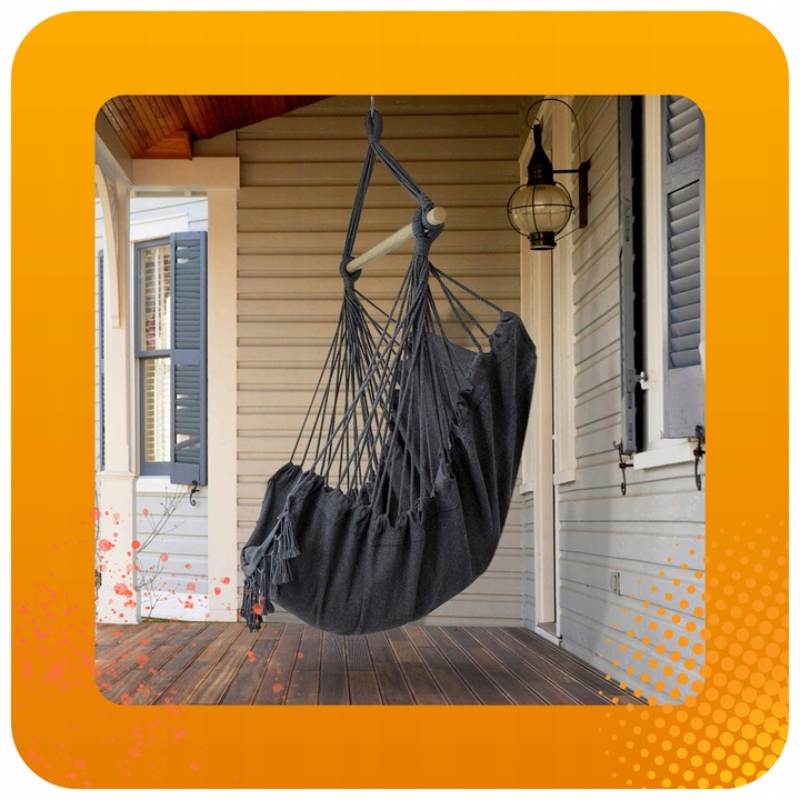 Fotel Brazylijski + Mocowanie Sufitowe Hamak Huśtawka Wiszący Ogrodowa 120k