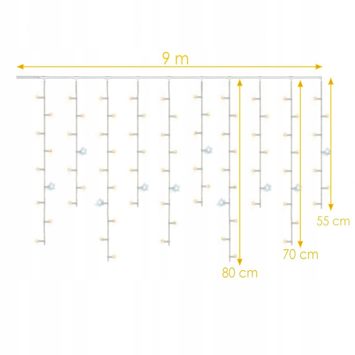 SOPLE 300LED kurtyna lampki na zewnątrz z FLASH 10M DODATKOWE GNIAZDO