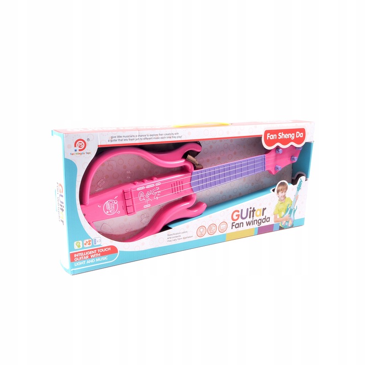 ZABAWKA INTERAKTYWNA GITARA elektryczna DLA DZIECI RÓŻOWA Aga4Kids