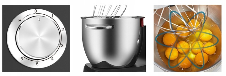 ROBOT KUCHENNY PLANETARNY MIKSER 2700W MISA 6,5L DO CIASTA ZBIERAK LCD