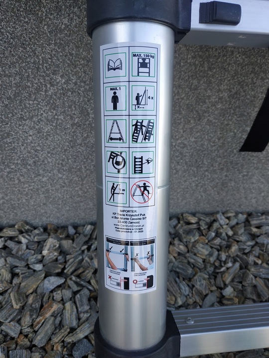 DRABINA TELESKOPOWA 3,8 M STABILIZATOR POKROWIEC