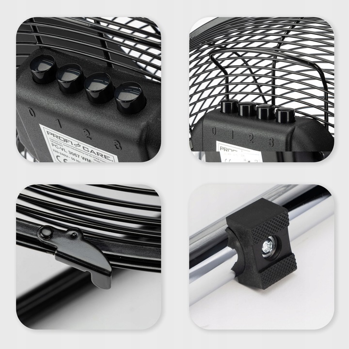 Cyrkulator powietrza Wentylator podłogowy ProfiCare PC-VL 3067 WM Ø 50cm