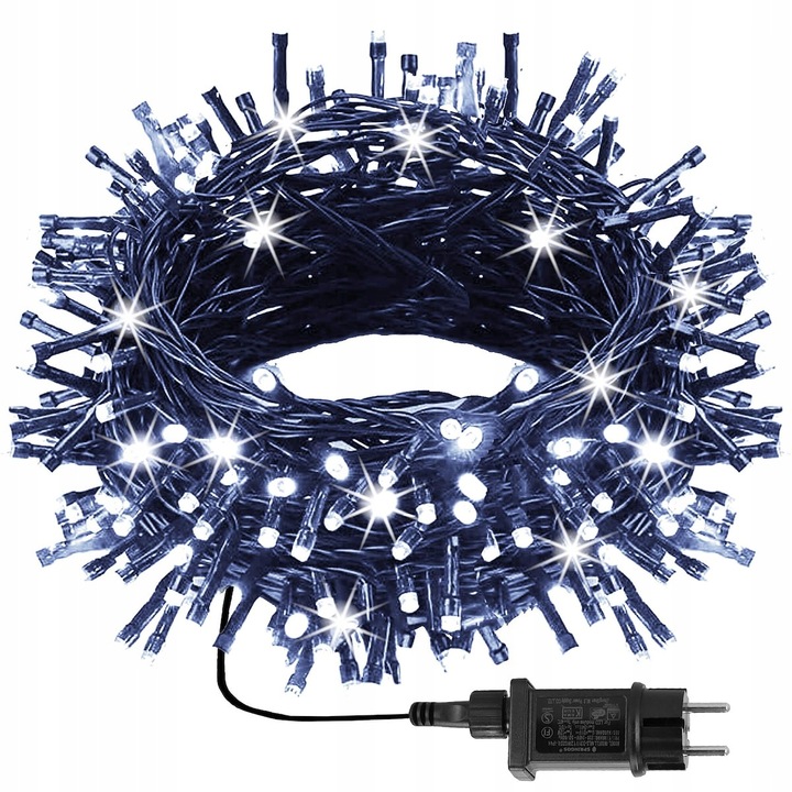 LAMPKI CHOINKOWE 1000LED ZEWNĘTRZNE KURTYNA ŚWIETLNA IP44 BIAŁE ZIMNE FLASH