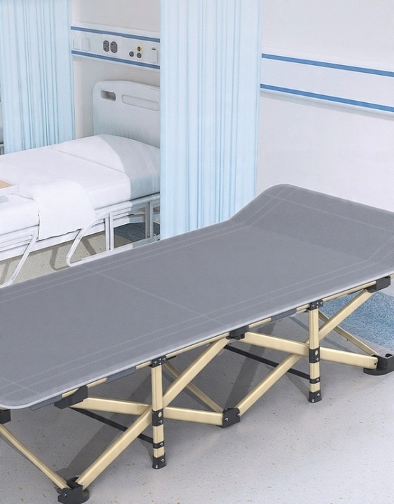 SKŁADANE ŁÓZKO TURYSTYCZNE Z GRUBYM MATERACEM 190X71x36 CM SZARY