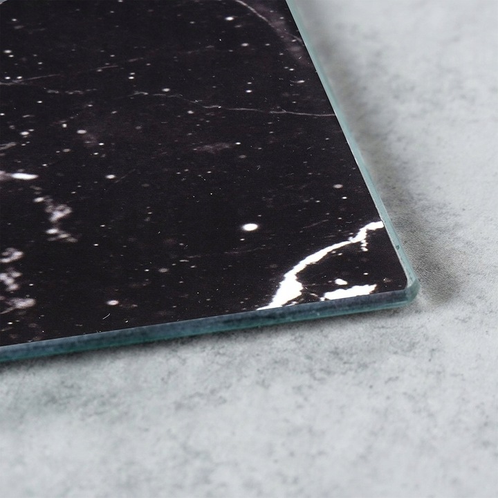 Deska KUCHENNA do krojenia szklana antypoślizgowa CZARNY MARMUR 30x40 cm