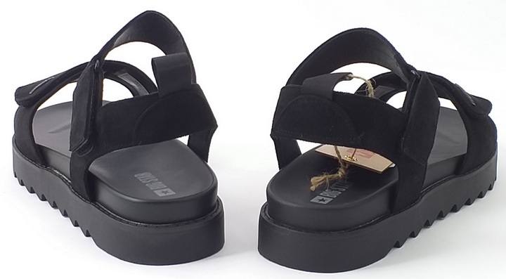 SANDAŁY DAMSKIE NA PLATFORMIE EKO ZAMSZ BIG STAR NN274700 CZARNE 39