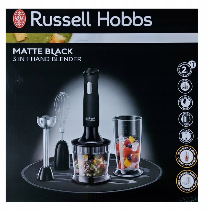 Blender mikser ręczny czarny Russell Hobbs 3w1 24702
