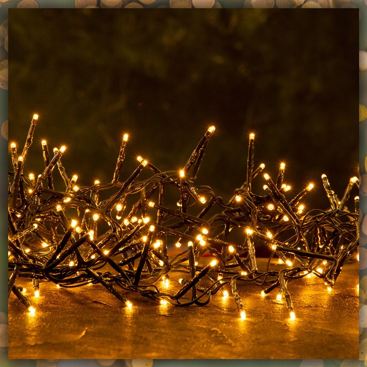 LAMPKI CHOINKOWE BIAŁY CIEPŁY 200 LED FLASH GRUBE WEW/ZEW NA CHOINKĘ 15M