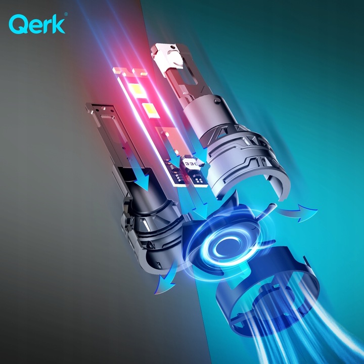 ŻARÓWKI LED H4 QERK E4 RETROFIT 120W 6000K MOCNE CANBUS ODCIĘCIE