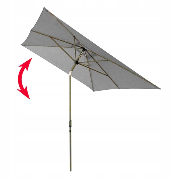 Parasol ogrodowy ochrona UV60 ANTRACYT prostokątny XL 3x2m regulacja kąta