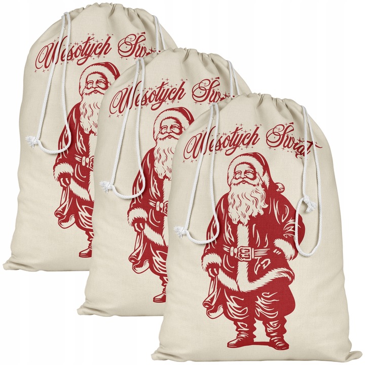 WOREK NA PREZENTY Worek Świętego Mikołaja Opakowanie Prezentowe Mikołajki