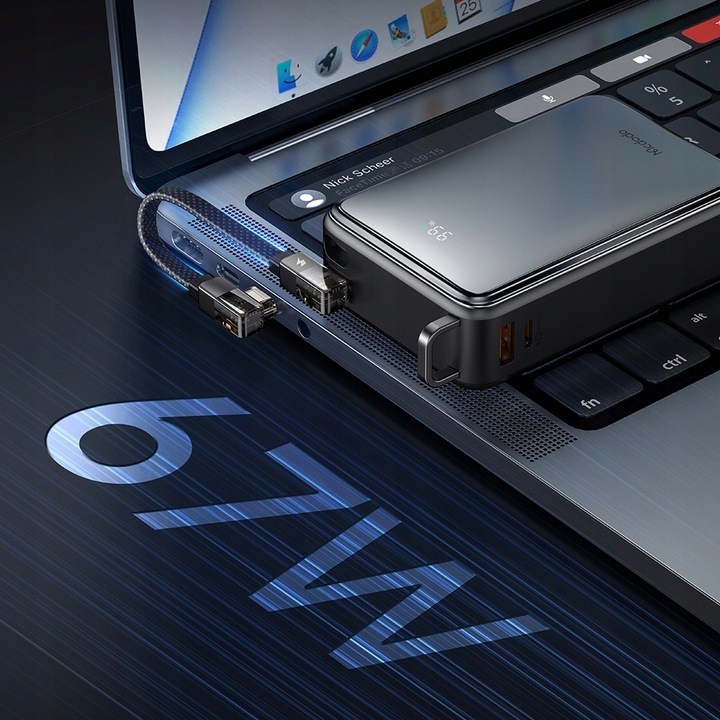 MCDODO POWERBANK 20000MAH Z WYŚWIETLACZEM 3X USB USB-C 67W + KABEL USB-C PD