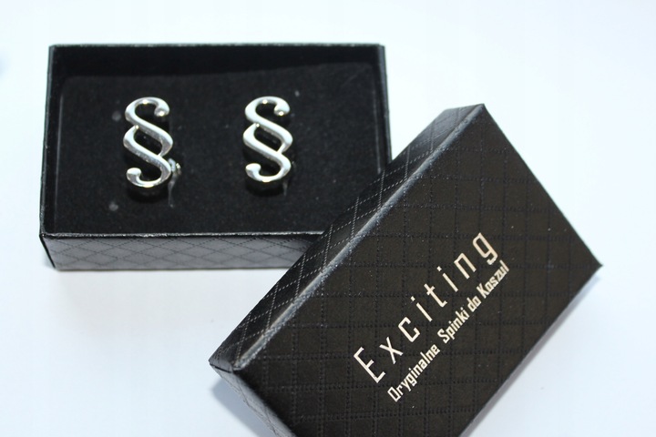 Spinki do mankietów EXC PARAGRAF Prezent dla Radcy Prawnika w pudełku