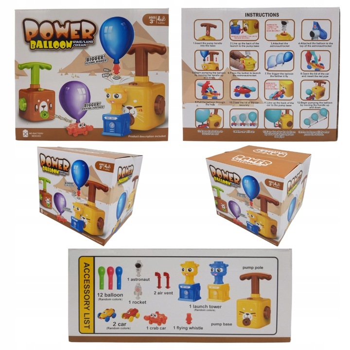 Wyrzutnia balonów autek rakiet ZIELONY POTWOREK