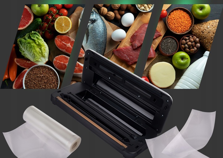 Zgrzewarka próżniowa Pakowarka żywności Automatyczna Roczny zapas folii 26m