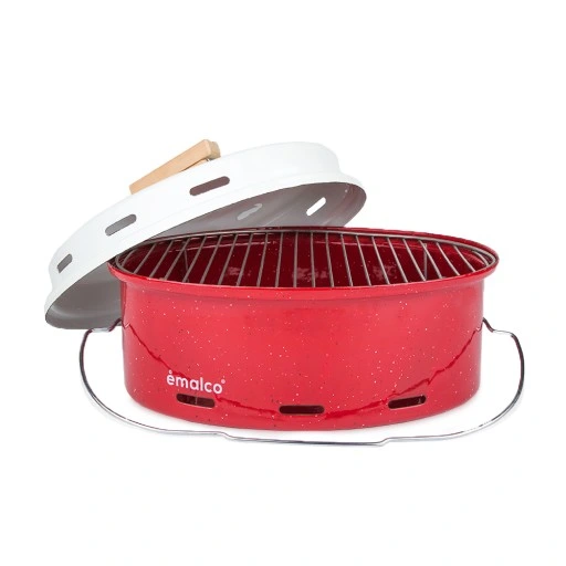 Grill emaliowany czerwony nakrap. Emalco |Barbeque