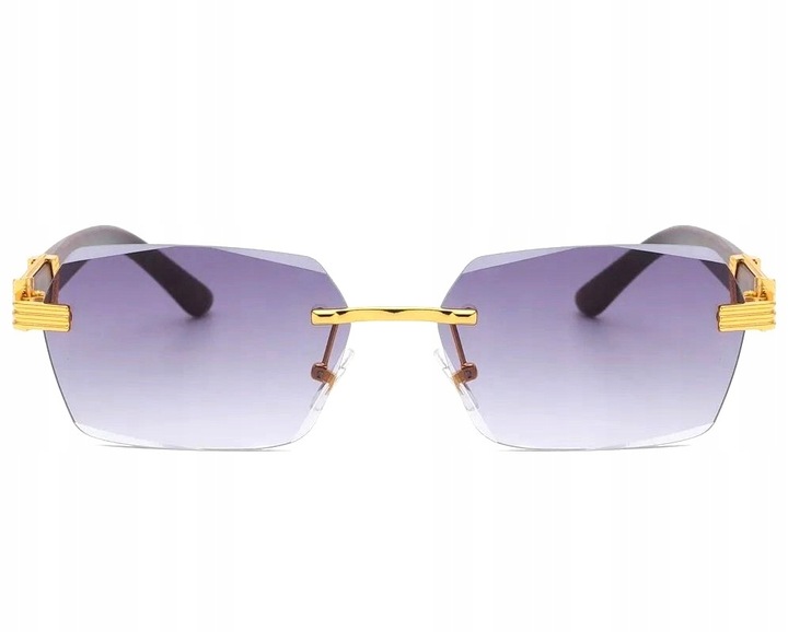 Okulary Przeciwsłoneczne bezramkowe prostokątne Damskie męskie UV400 Brąz