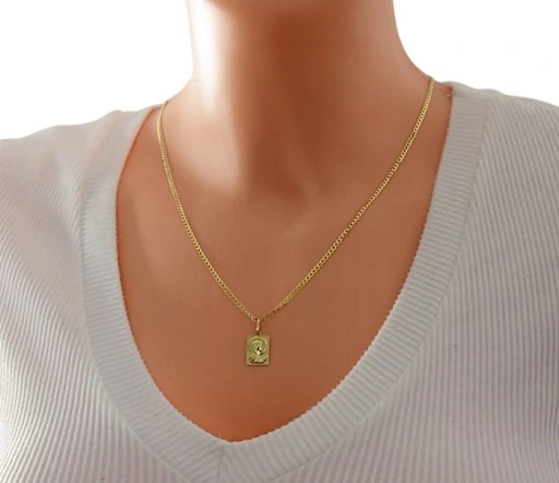 Złoty Łańcuszek Pancerka Pełny z Medalikiem pr 585 Grawer Gratis