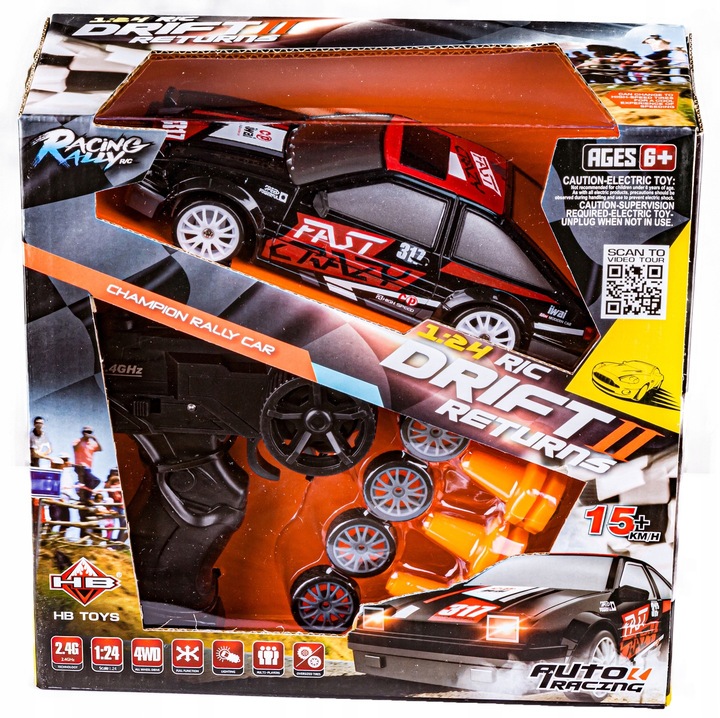 Auto na Pilota do DRIFTU Samochód ZDALNIE Sterowany 4x4 Pilot RC Światła