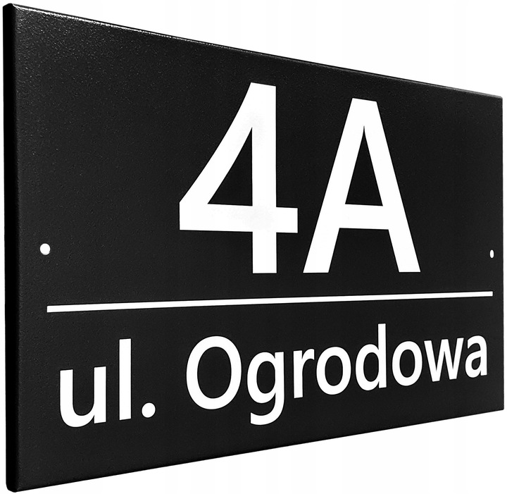 Tabliczka Adresowa CZARNA Duża - METALOWA - UV