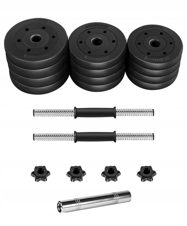 HANTLE DO ĆWICZEŃ REGULOWANE 40kg 2x20 REGULOWANE METALOWE GRYFY SZTANGA