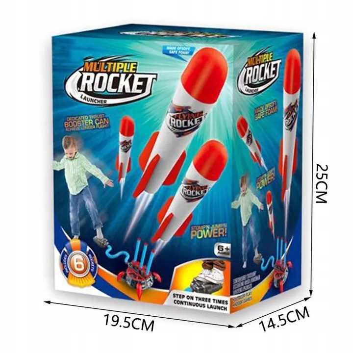 Katapulta Wyrzutnia Rakiet Piankowych z Pompką Potrójna Na Dzień Dziecka