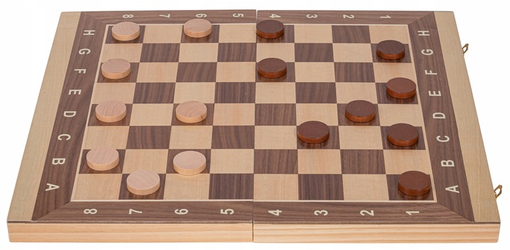 Gra 3-1 Szachy drewniane Turniejowe 4 + Backgammon + Warcaby - 44 x 44 cm