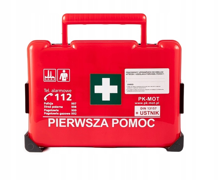APTECZKA pierwszej pomocy PRZEMYSŁOWA ZAKŁADOWA DO FIRMY DIN 13157 + wiesza