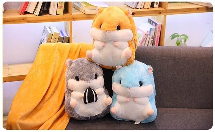 CHOMIK PLUSZOWY PRZYTULANKA PLUSZAK MIŚ PODUSZKA Z KOCEM MASKOTKA DUŻY 40CM