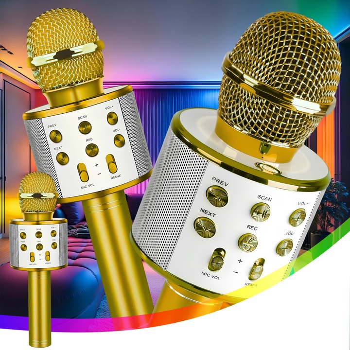 MIKROFON BEZPRZEWODOWY KARAOKE GŁOŚNIK BLUETOOTH PREZENT DLA DZIECI