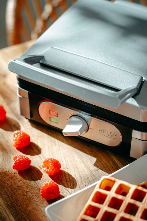 GOFROWNICA XXL 2000W,Limitowana Seria Silver Adler,DUŻA MOC, 2 DUŻE Gofry