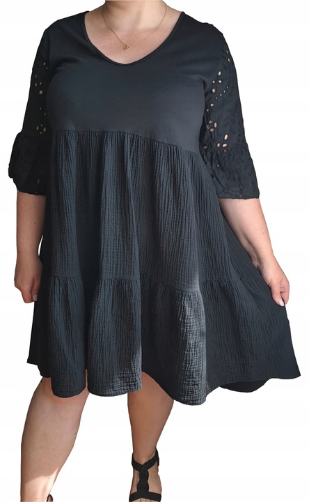 Muślinowa wiosenna SUKIENKA DAMSKA plus size oversize