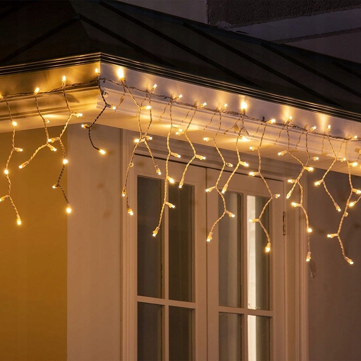 LAMPKI ZEWNĘTRZNE SOPLE CHOINKOWE 500 LED ŚWIATEŁKA ŚWIĄTECZNE +FLASH 22.5M