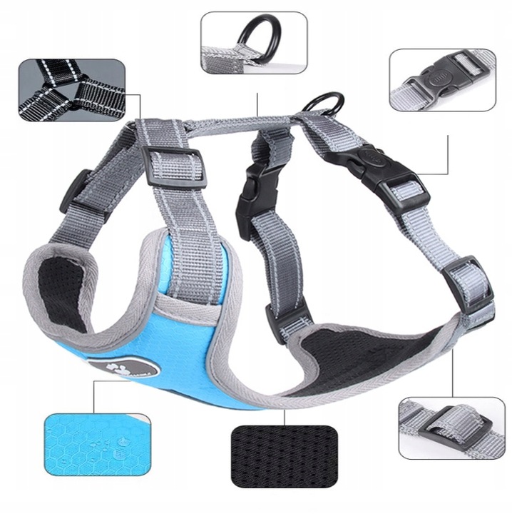 SZELKI DLA MAŁEGO PSA BEZUCISKOWE REGULOWANE ODBLASKOWE GUARD ASTRO r. M