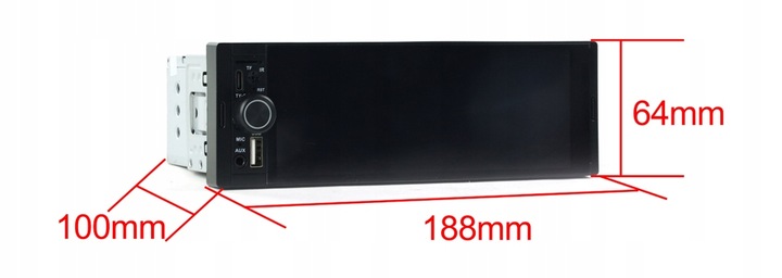 RADIO NAWIGACJA 1DIN CARPLAY ANDROID AUTO MAPY AUX BLUETOOTH