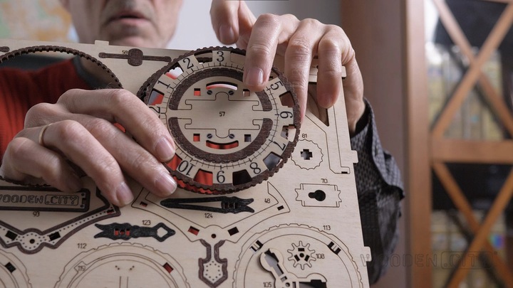Drewniany Zegar Steampunk Wooden.City Puzzle 3D