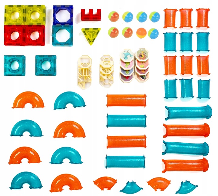 ZESTAW KREATYWNE KLOCKI MAGNETYCZNE DLA DZIECI TOR 96EL KULODROM PREZENT