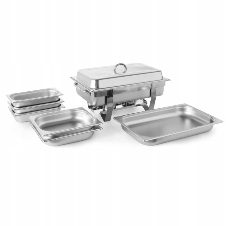 Podgrzewacz na pastę GN1/1 w zestawie z pojemnikami GN 2x 1/2 i 3x 1/3