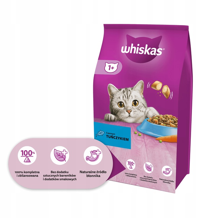 WHISKAS sucha karma dla kota z tuńczykiem 7 kg