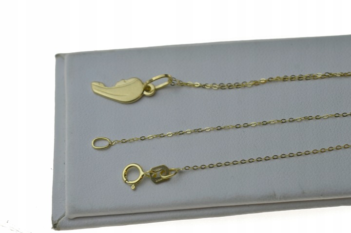 Złoty Łańcuszek z Medalikiem 585 wizerunek Matki Boskiej Na Komunię