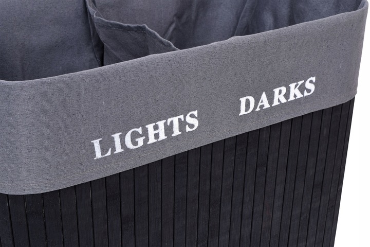 KOSZ NA PRANIE BIELIZNĘ Z BAMBUSA POJEMNIK DO SEGREGACJI KOLORÓW LOFT 100L