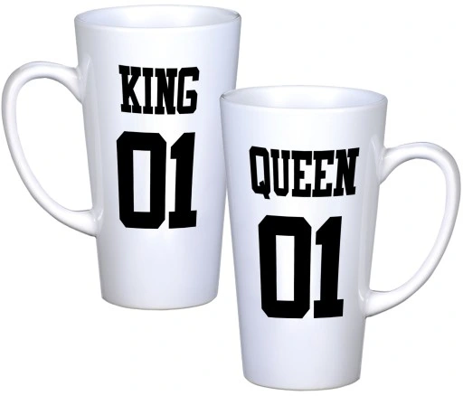 KOMPLET KUBKÓW LATTE DLA PAR PREZENT DUŻE 450ml PREZENT Z NADRUKIEM