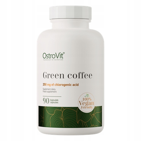 OstroVit Green Coffee Vege 90 kap Zielona Kawa Ekstrakt 600 mg Kofeina