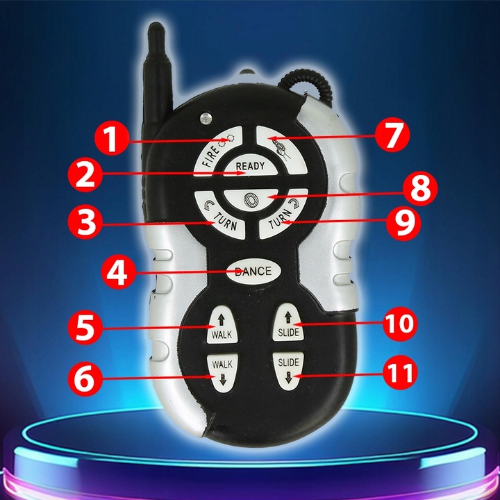 ZDALNIE STEROWANY ROBOT RC STRZELAJĄCY KRĄŻKAMI ZABAWKA INTERAKTYWNA DŹWIĘK