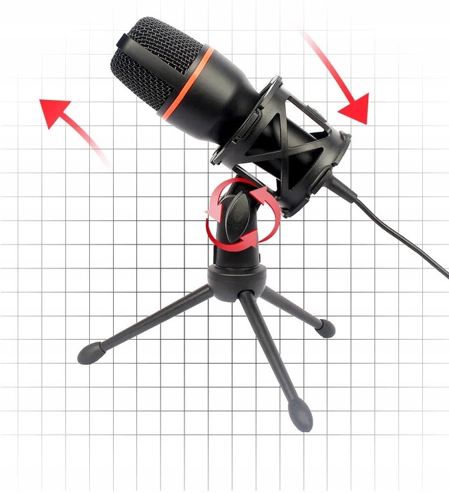 MIKROFON DO KOMPUTERA POJEMNOŚCIOWY GAMINGOWY STUDYJNY KARAOKE FILTR USB