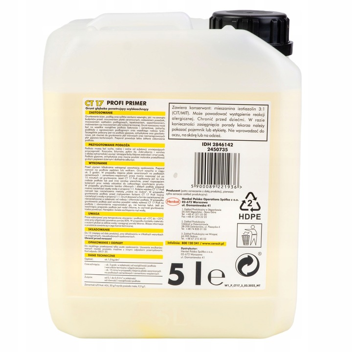 CERESIT GRUNT PENETRUJĄCY SZYBKOSCHNĄCY CT17 5L