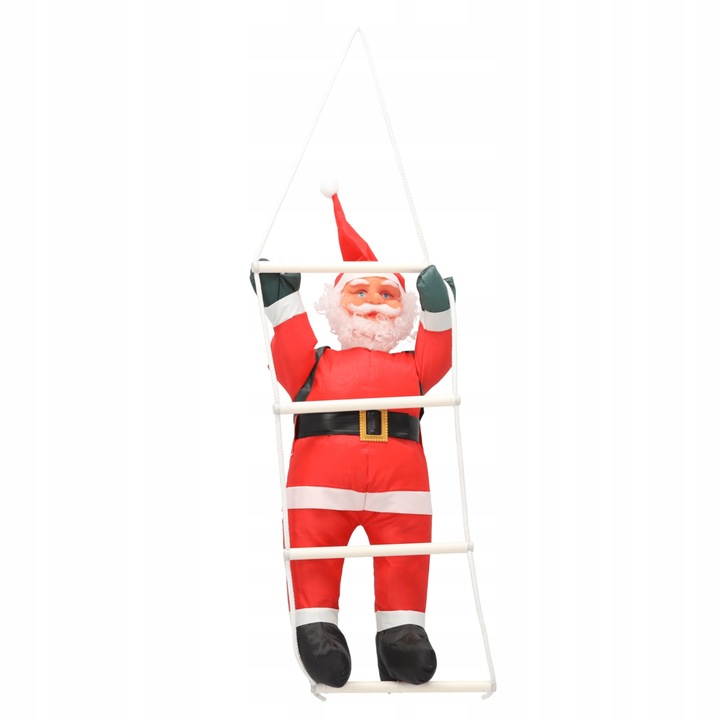 DEKORACJA ŚWIĄTECZNA MIKOŁAJ WCHODZĄCY PO DRABINIE 60 CM na taras balkon